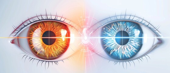 An informative diagram comparing normal vision with astigmatism, showing the difference in