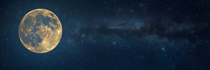 Obraz premium Night Sky With Full Moon