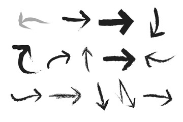 Arrow collection vector. Collection hand drawn arrows. Arrow icons set. Doddle and sketch arrow set. Direction symbols vector illustration