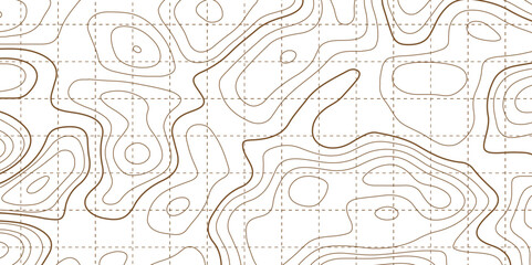 Topographic line contour map background, geographic grid map, mountain desert line art print.