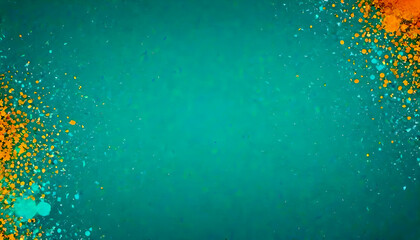 Abstract texture blending vibrant turquoise and gold splatters on a textured background, evoking a...