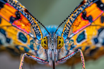 A Majestic Close-Up of Nymphalidae Butterfly in its Natural Vivid Palette