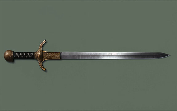 realistic vector illustration of Viking medieval knight sword