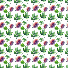 Watercolor seamless pattern Spring flowers