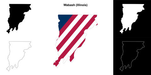 Wabash County (Illinois) outline map set