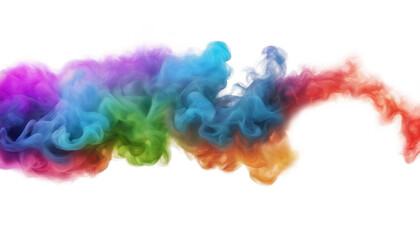 Rainbow smoke on isolated with transparent concept