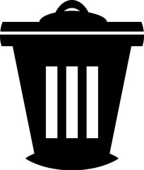 a black trash can icon isolated on white
