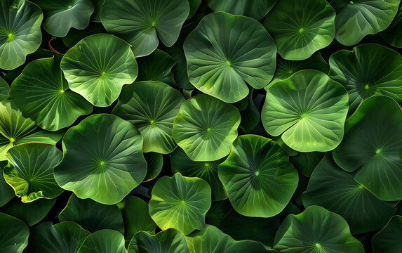  Green lotus leaves background.