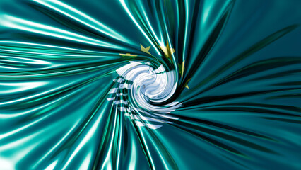 Captivating Turquoise Swirl: Abstract Interpretation of Macao Flag