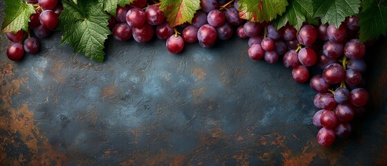 Branch of grapes on vintage background.