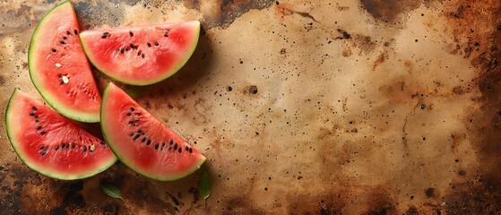 Ripe juicy watermelon on a texture background.