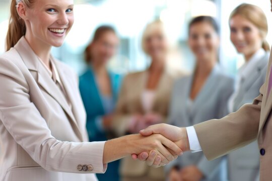 Business people shake hands and work as a team