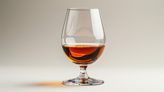 Elegant Glass of Brandy in Soft Lighting Generative AI