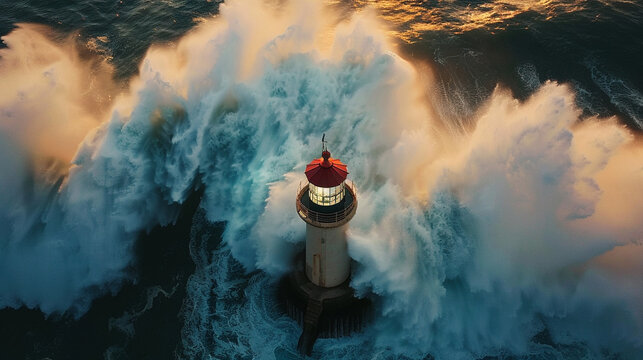 light house and stormy seas 