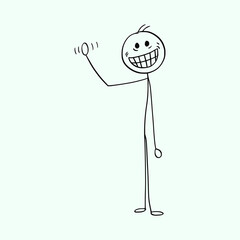 Friendly Stick Figure Waving Hello
