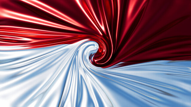 Dynamic Flow of the Indonesian Flag in a Fluid Abstract Design