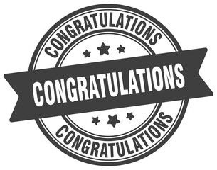congratulations stamp. congratulations label on transparent background. round sign