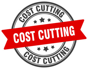 cost cutting stamp. cost cutting label on transparent background. round sign