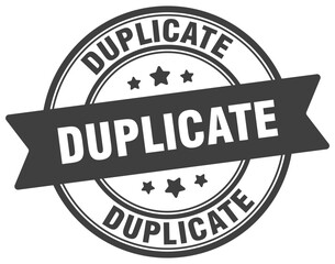 duplicate stamp. duplicate label on transparent background. round sign
