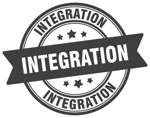 Obraz premium integration stamp. integration label on transparent background. round sign
