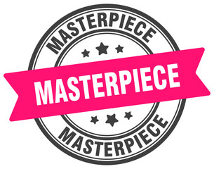 masterpiece stamp. masterpiece label on transparent background. round sign