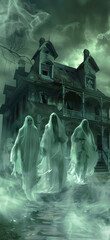 Ghostly Haunted Mansion Wallpaper Background, Amazing and simple wallpaper, for mobile
