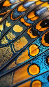 Close-up of the intricate patterns on a butterfly wing