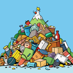 illustration of trash, rubbish, garbage