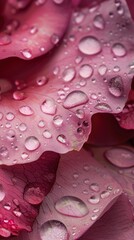 Macro photography of raindrops on rose petals