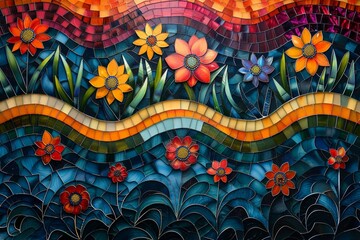 abstract background in latin colors and patterns, hispanic american Heritage Month 
