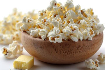 Delicious Buttered Popcorn Snack Generative AI - obrazy, fototapety, plakaty
