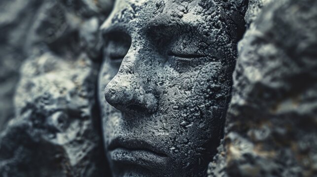 Stone faceless man sculpture statue wallpaper background