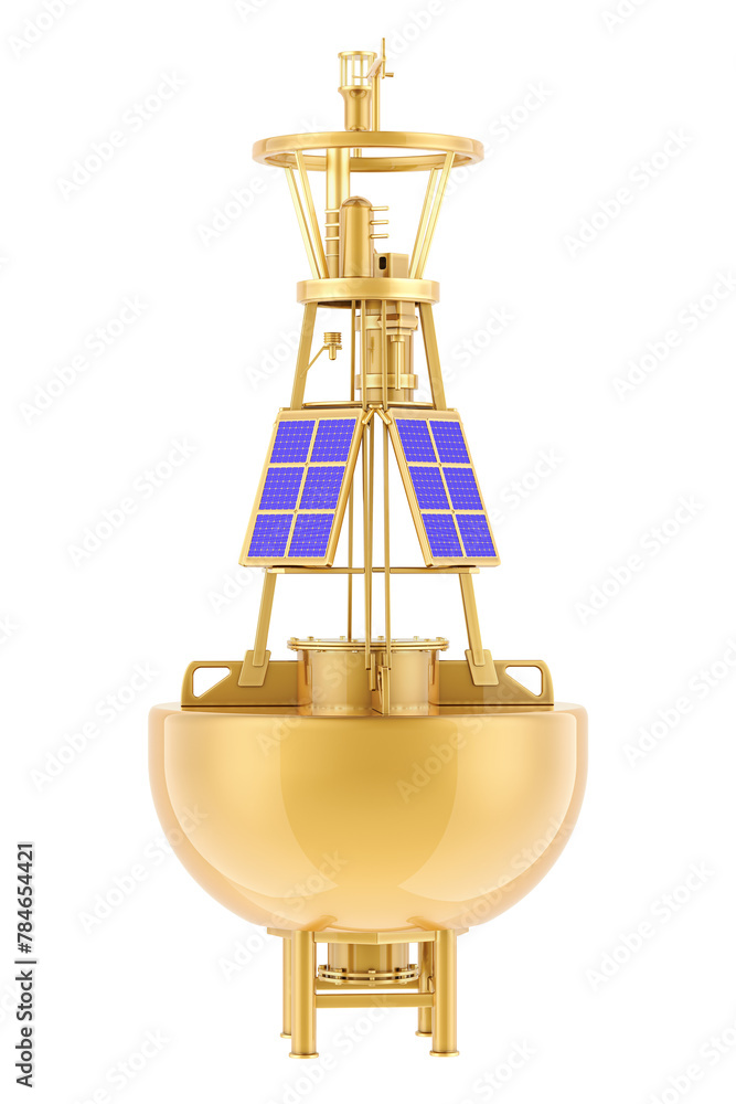Poster golden weather buoy, 3d rendering isolated on transparent background
