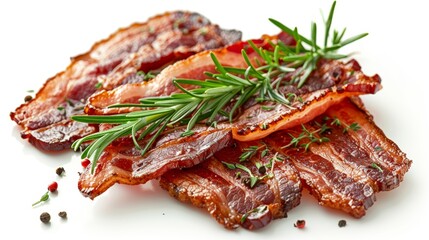 Flavorful Bacon and Rosemary Arrangement Generative AI