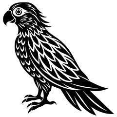 create a silhouette color image, Parrot bird vector illustration, white background, unique