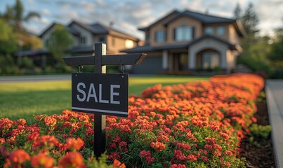 Selling a house with a for sale sign.