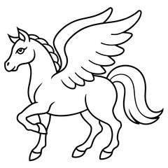 winged horse Pegasus logo icon vector illustration.