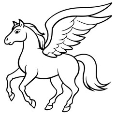 winged horse Pegasus logo icons vector illustration