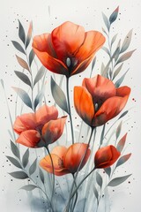 Spring Watercolor Foliage Clipart Set Generative AI