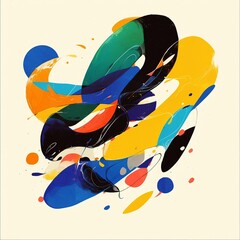 a black painting with lines of different colors in the style of minimalist illustrator squiggly line style letterboxing minimal retouching animated shapes punctuated caricature - obrazy, fototapety, plakaty