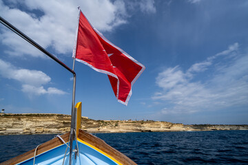 Malta flag in the wind. Sunny day - 784657890