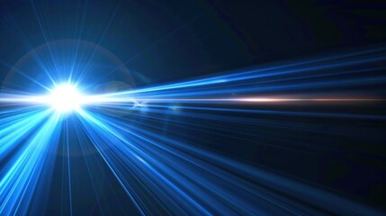 Fototapeta na wymiar Blue light flash beam flashes, Blue light flare special effect