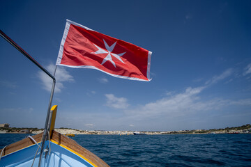 Malta flag in the wind. Sunny day - 784658265