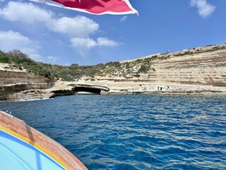 Malta flag in the wind. Sunny day - 784658498