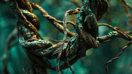 Fototapeta premium Jungle plant tree liana wallpaper background