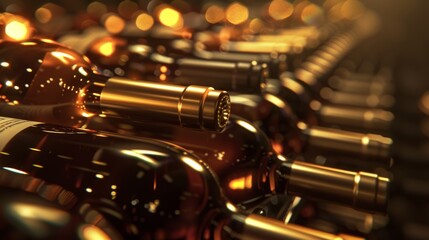 Obraz premium A Warm Array of Wine Bottles