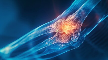 Illustration hand and elbow pain on dark background