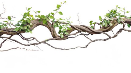Jungle liana isolated on white background wallpaper