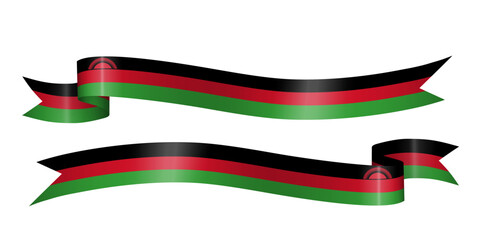 set of flag ribbon with colors of Malawi for independence day celebration decoration