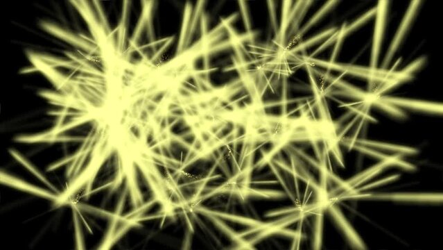 Experience the mesmerizing motion of sharp lines in dynamic motion against the black canvas, evoking a sense of depth and energy